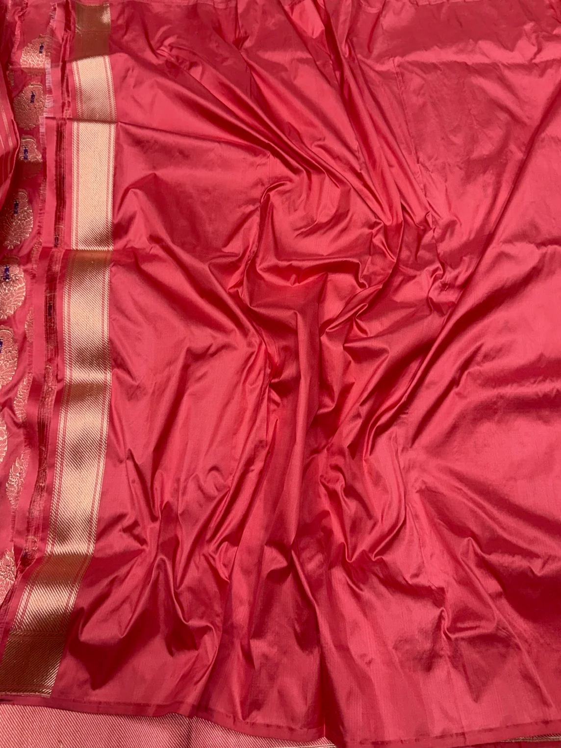 Peach Handwoven Pure Banarasi Silk Saree - Image 2