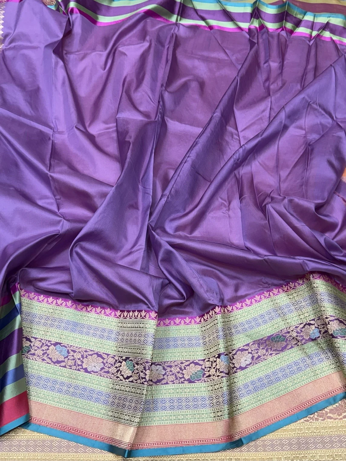 Peach Handwoven Pure Banarasi Silk Saree - Image 2