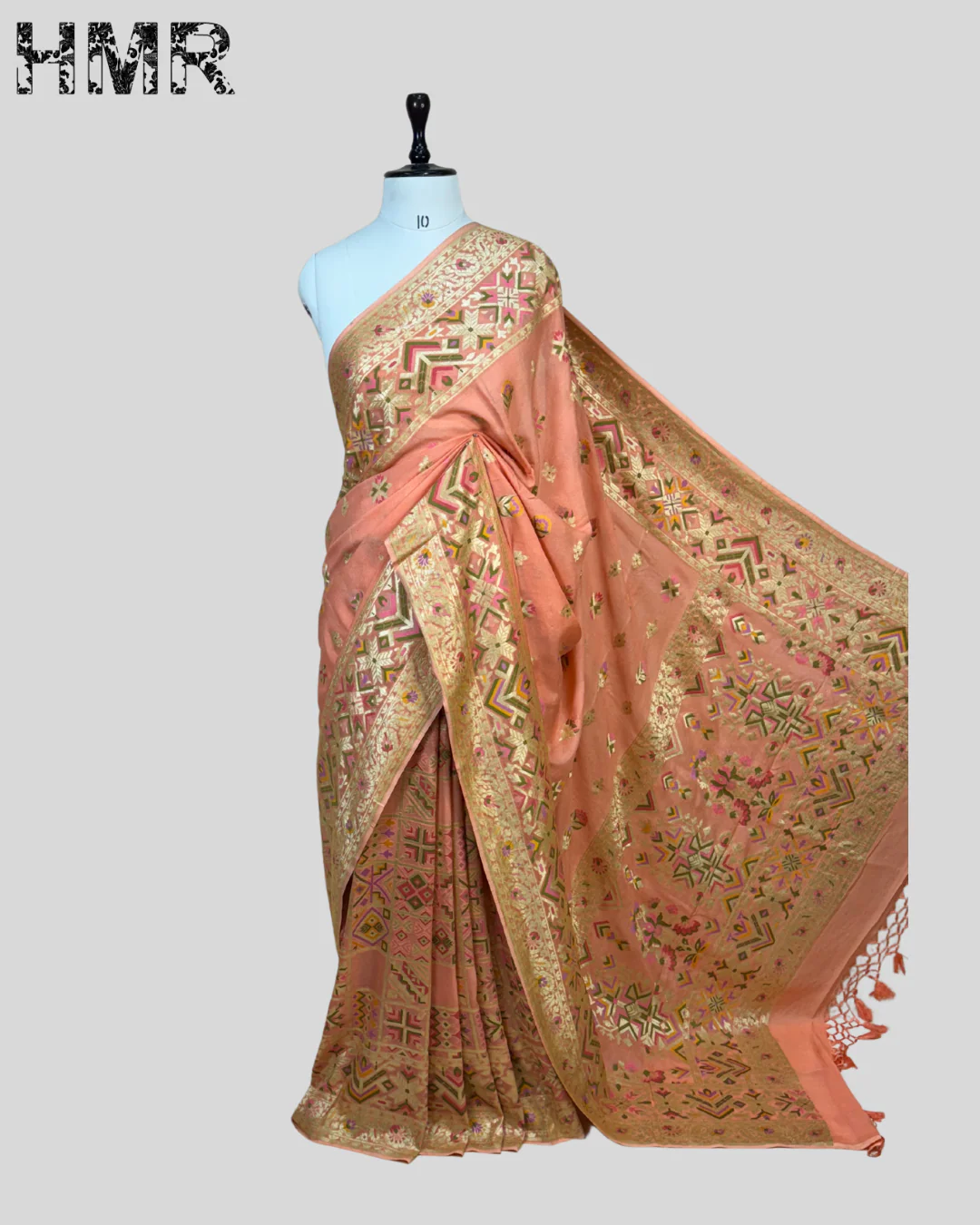 Sea GreenBanarasi Pure Chiffon Georgette Saree - Image 3