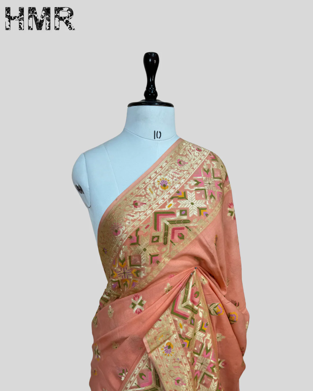 Sea GreenBanarasi Pure Chiffon Georgette Saree - Image 4