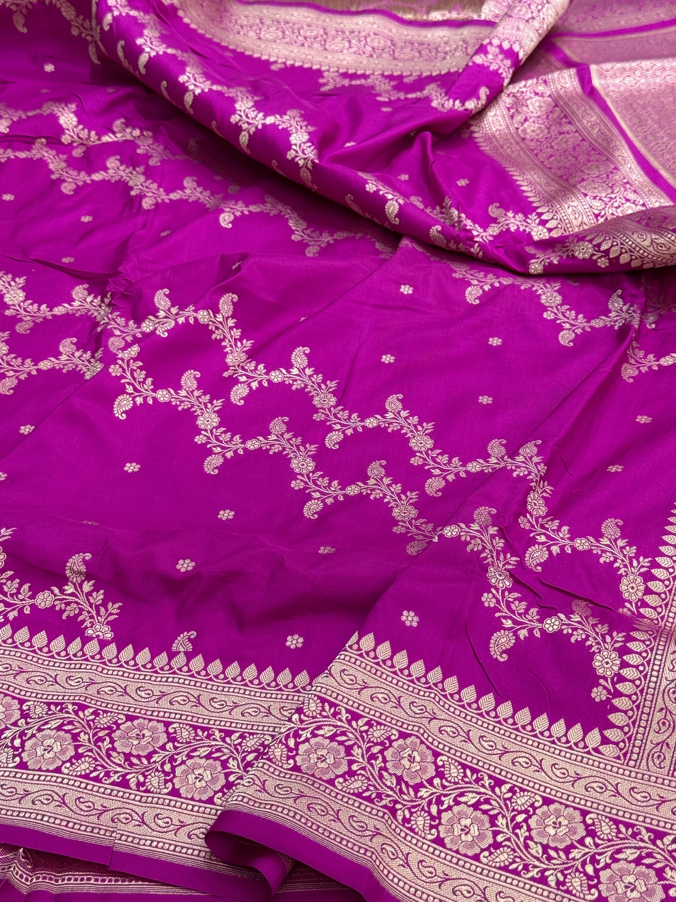 Banarasi Pure Katan Silk Saree | Pure Silk | Cutwork Technique | Banarasi Katan Silk Saree - Image 10