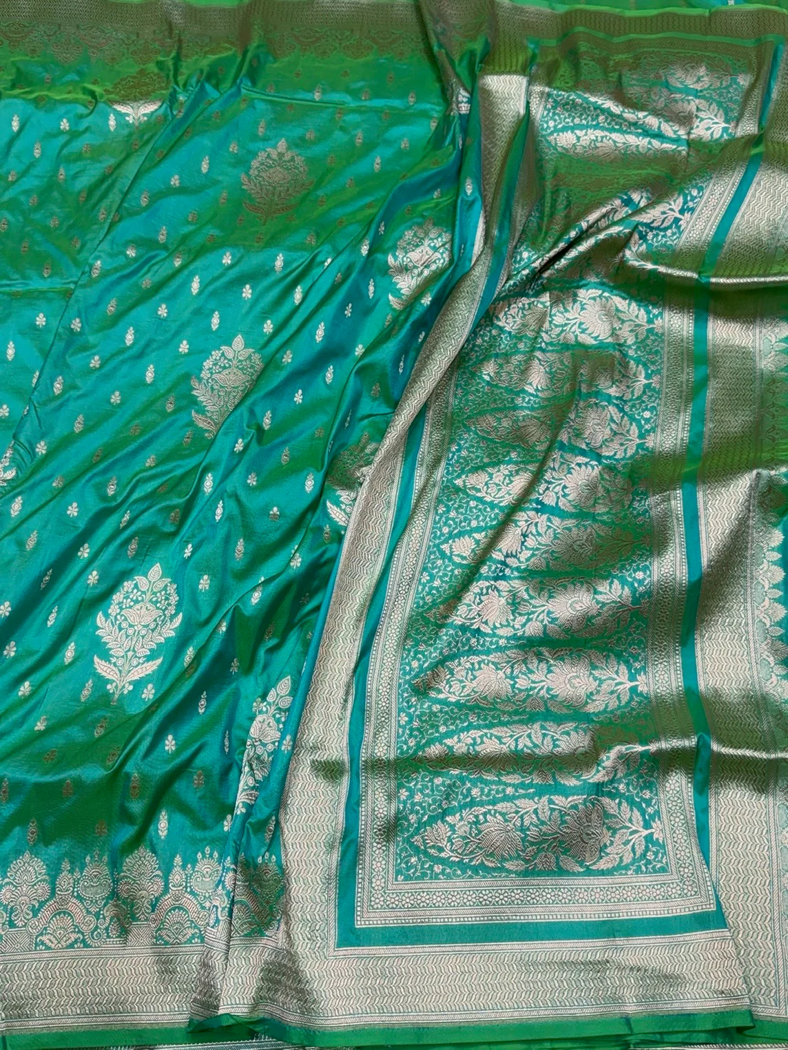 Banarasi Pure Katan Silk Saree | Pure Silk | Cutwork Technique | Banarasi Katan Silk Saree - Image 11