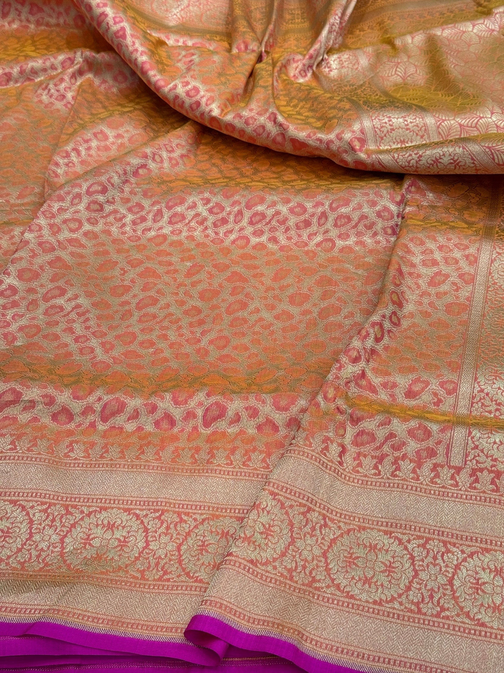Banarasi Pure Silk Brocade Saree | 100% Pure Katan Silk with Minakari Work - Image 5