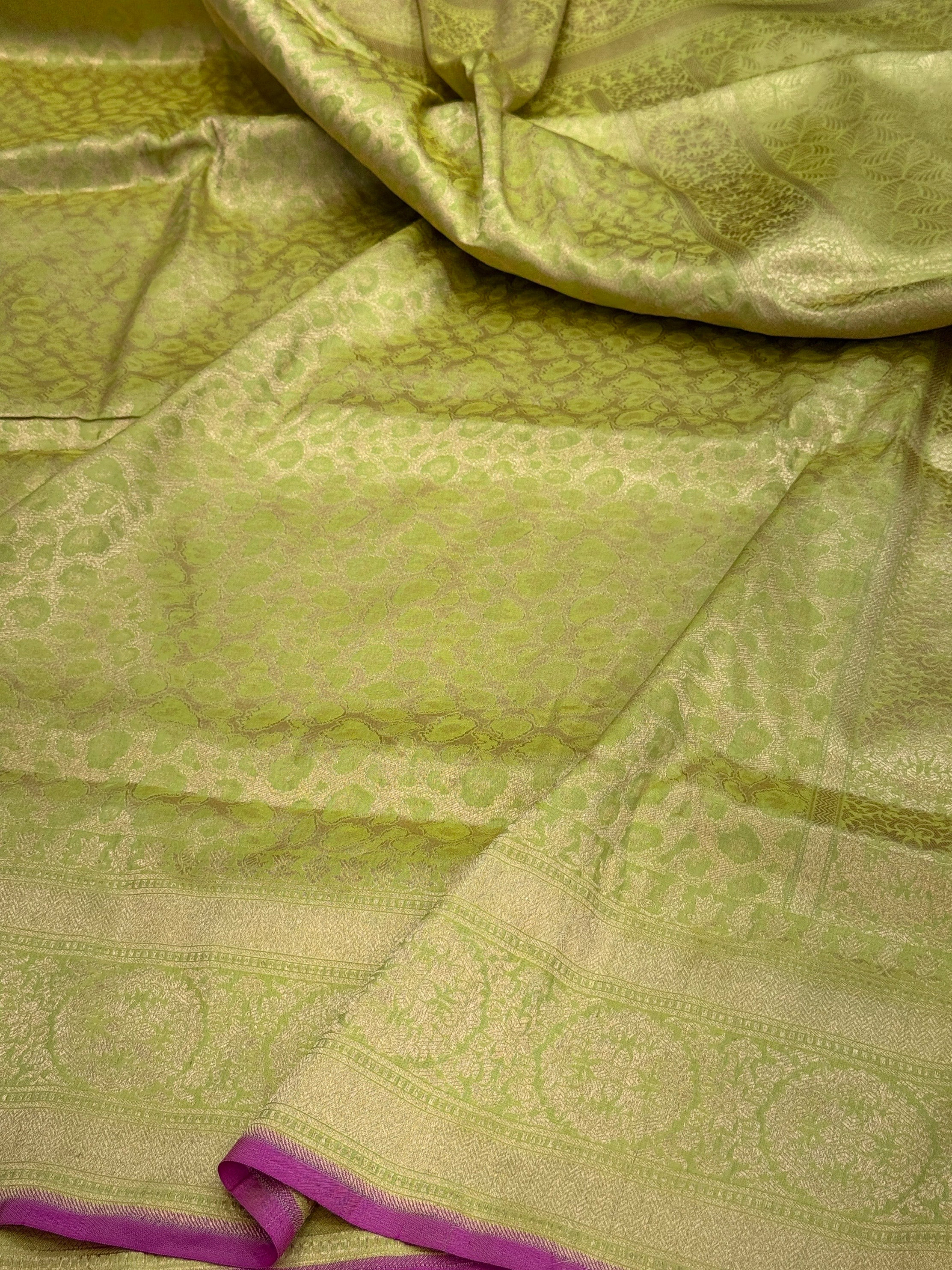 Banarasi Pure Silk Brocade Saree | 100% Pure Katan Silk with Minakari Work - Image 7