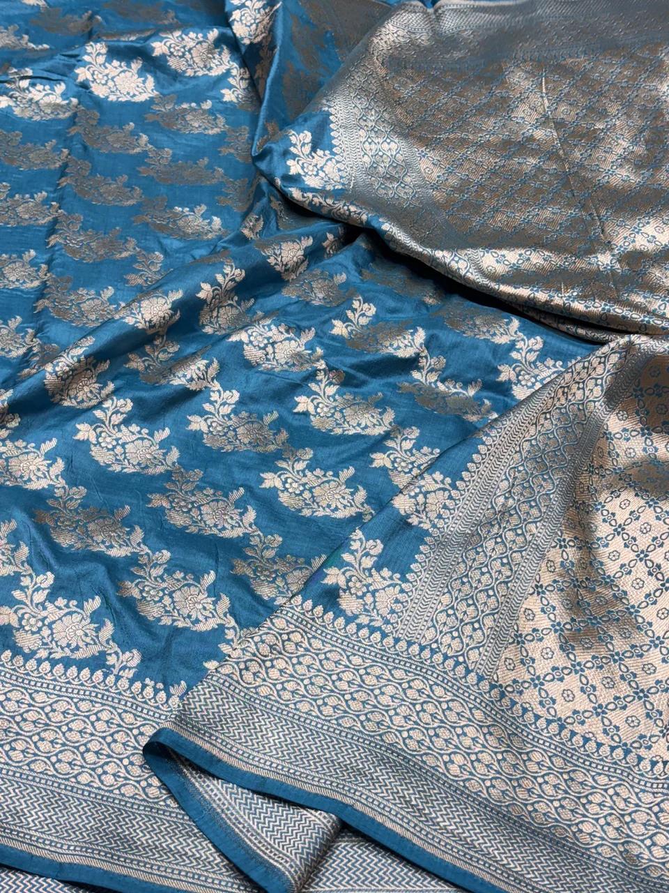Banarasi Pure Katan Silk Saree | Pure Silk | Cutwork Technique | Banarasi Katan Silk Saree - Image 7
