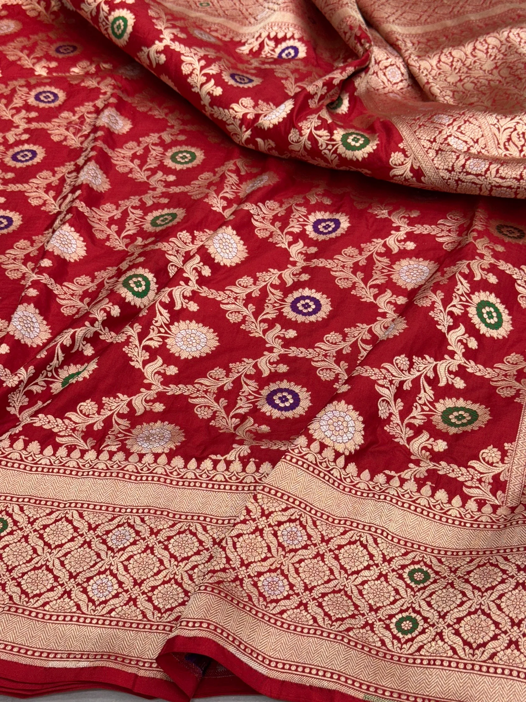 Banarasi Minakari Pure Katan Silk Saree | Pure Silk | Minakari Work | Cutwork Technique | Banarasi Katan Silk Saree - Image 3