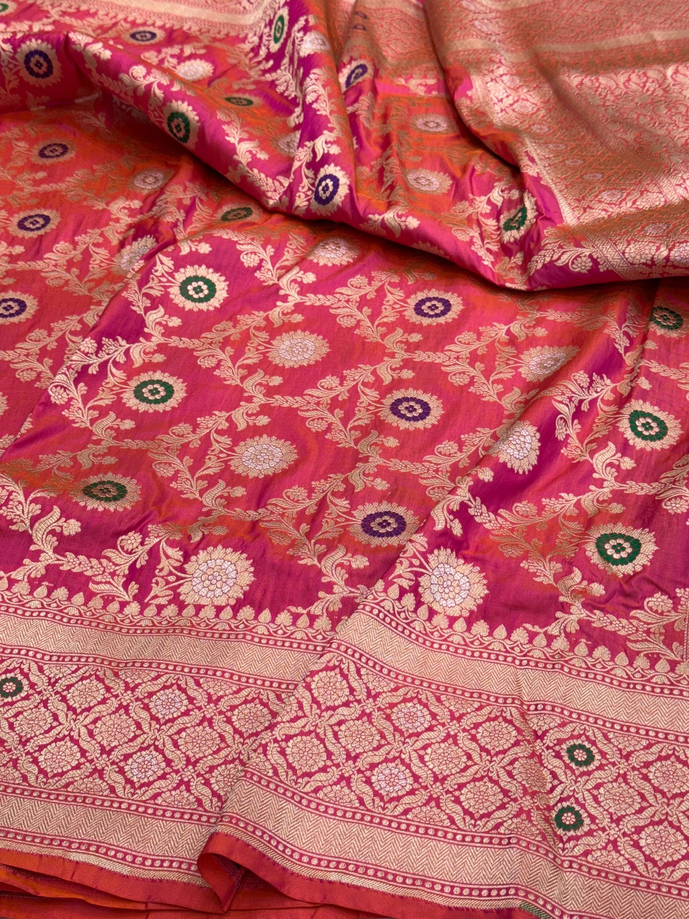 Banarasi Minakari Pure Katan Silk Saree | Pure Silk | Minakari Work | Cutwork Technique | Banarasi Katan Silk Saree - Image 5