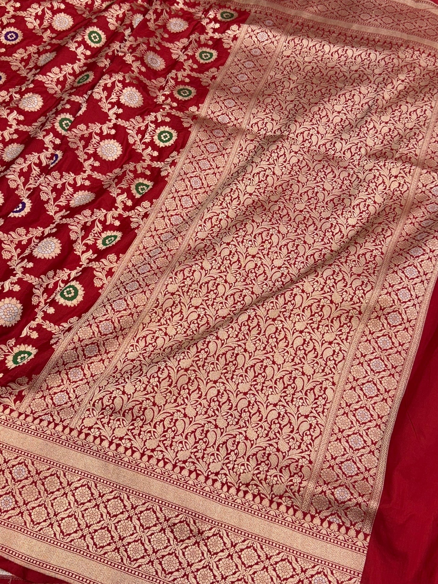 Banarasi Minakari Pure Katan Silk Saree | Pure Silk | Minakari Work | Cutwork Technique | Banarasi Katan Silk Saree - Image 8