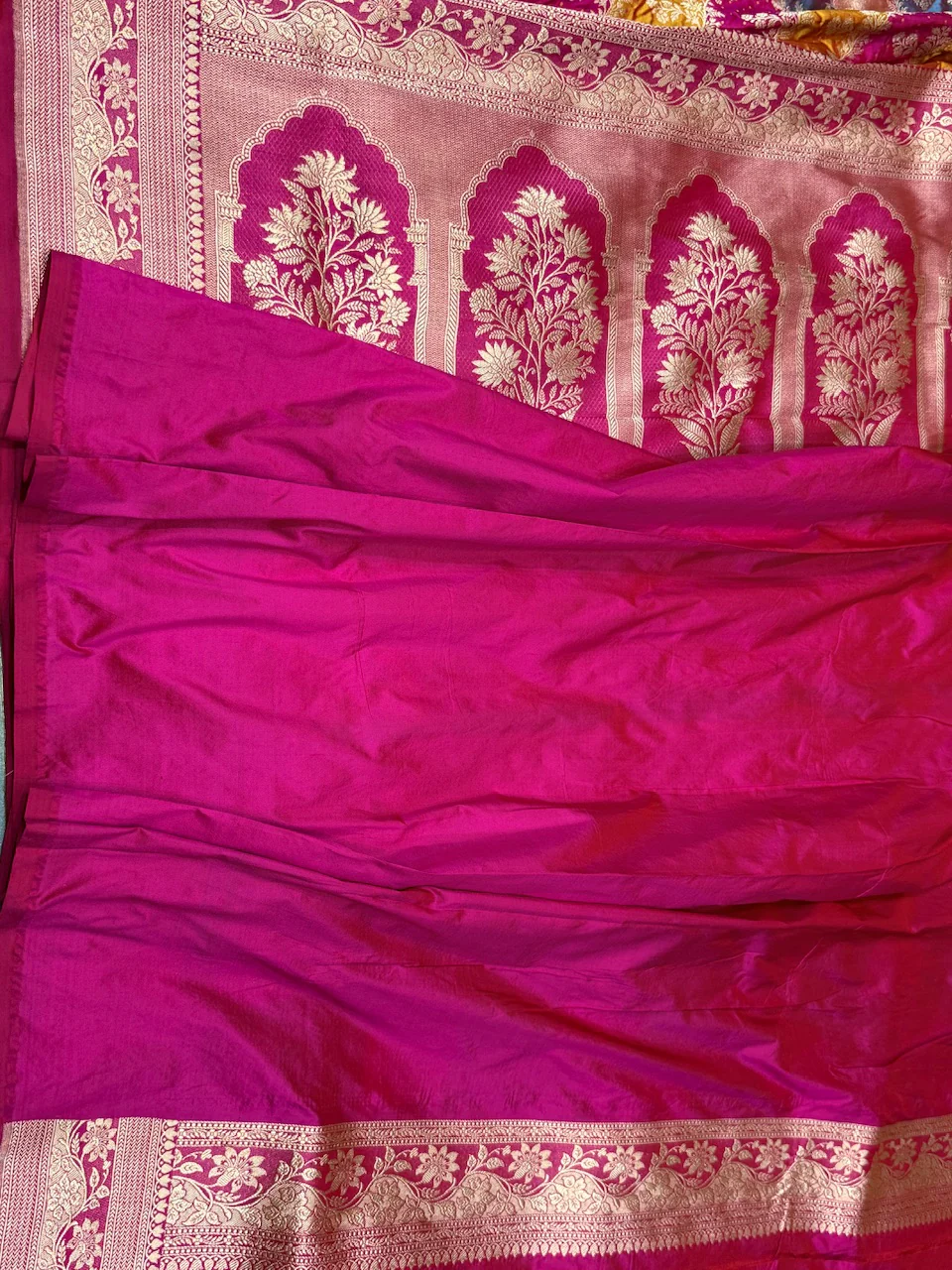 Multicolour Banarasi Pure Silk Saree – Cutwork Weave in 100% Pure Katan Silk - Image 8