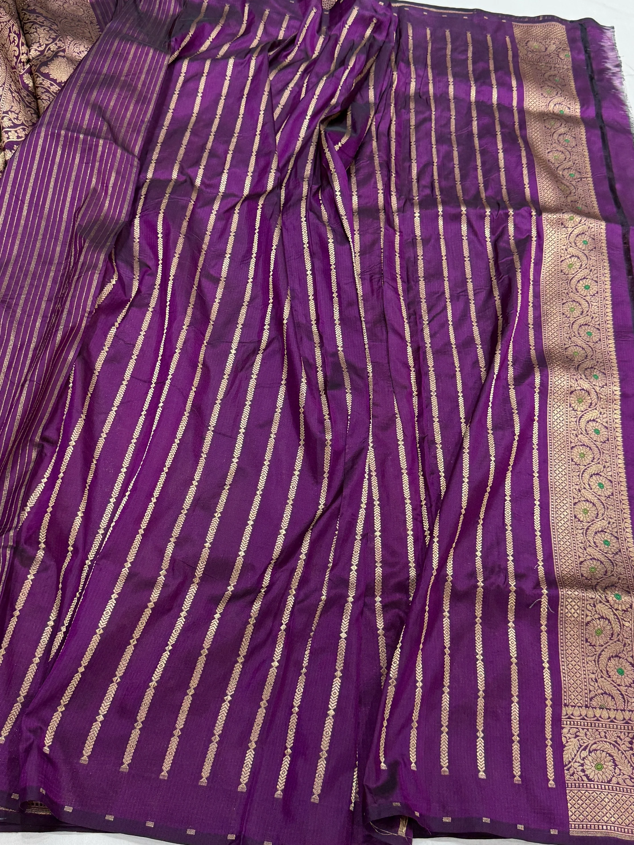 Multicolour Banarasi Pure Silk Saree – Cutwork Weave in 100% Pure Katan Silk - Image 14