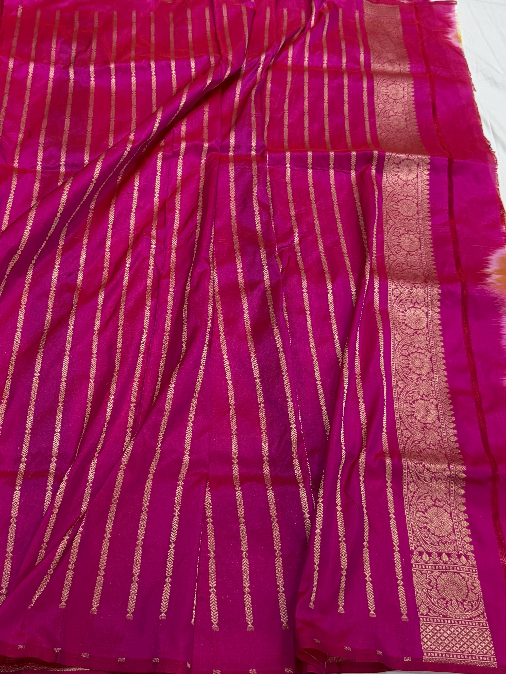 Multicolour Banarasi Pure Silk Saree – Cutwork Weave in 100% Pure Katan Silk - Image 5