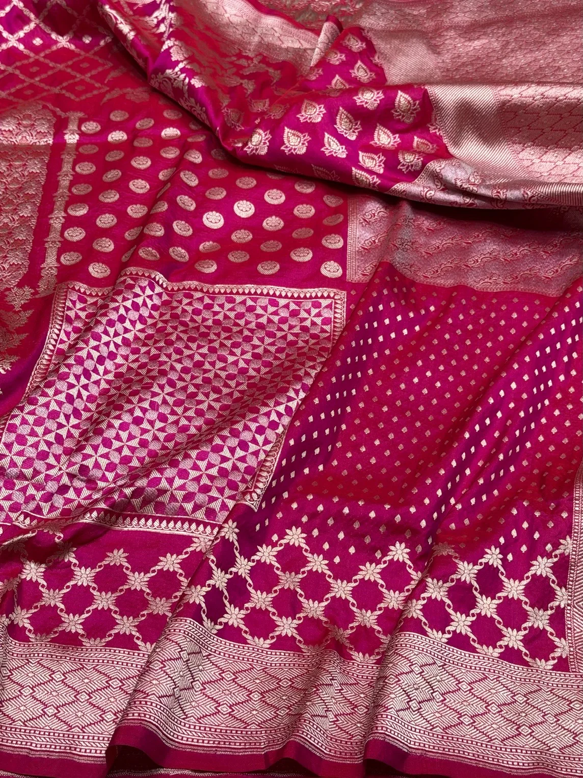 Rani Pink Banarasi Pure Katan Silk Saree
