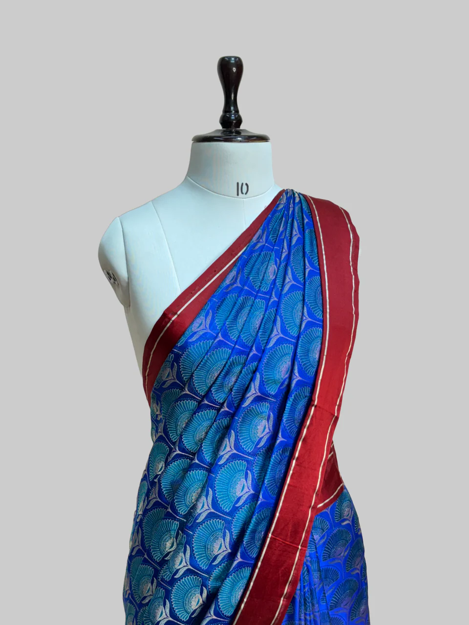 Handwoven Pure Banarasi Satin Tanchoi Silk Saree - Image 6