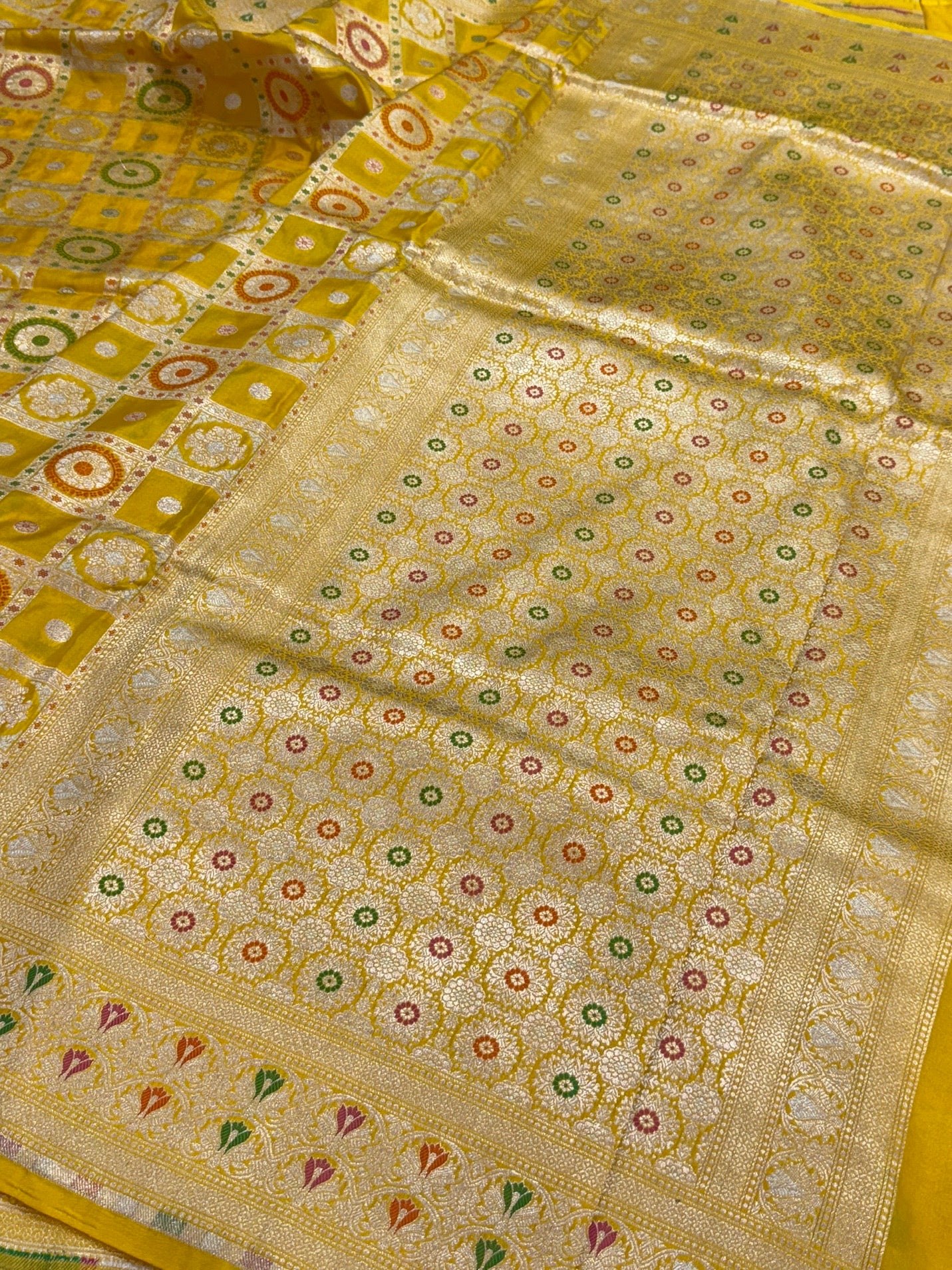 Banarasi Minakari Pure Katan Silk Saree | Pure Silk | Minakari Work | Cutwork Technique | Banarasi Katan Silk Saree - Image 14