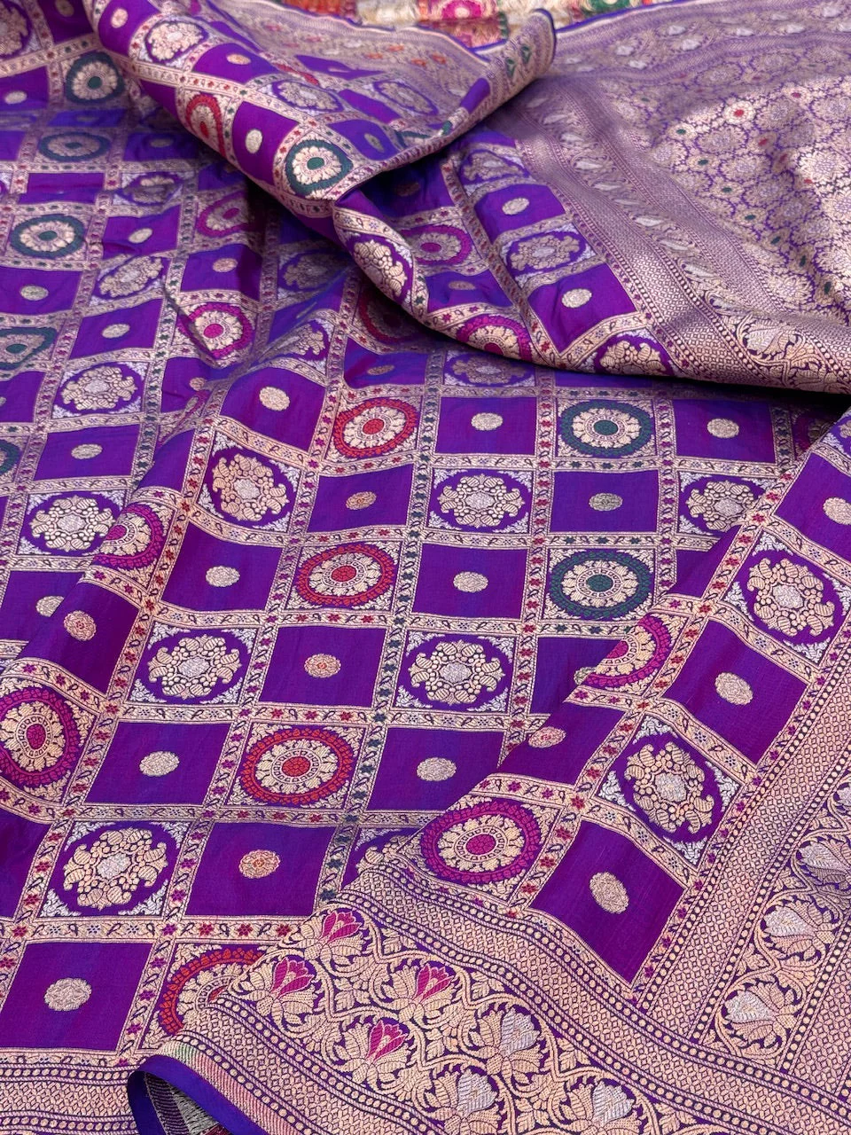 Banarasi Minakari Pure Katan Silk Saree | Pure Silk | Minakari Work | Cutwork Technique | Banarasi Katan Silk Saree - Image 20