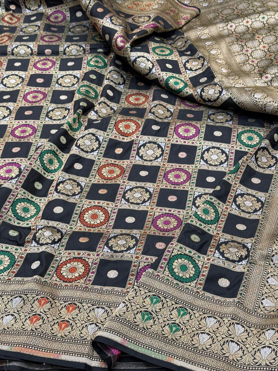 Banarasi Minakari Pure Katan Silk Saree | Pure Silk | Minakari Work | Cutwork Technique | Banarasi Katan Silk Saree - Image 21