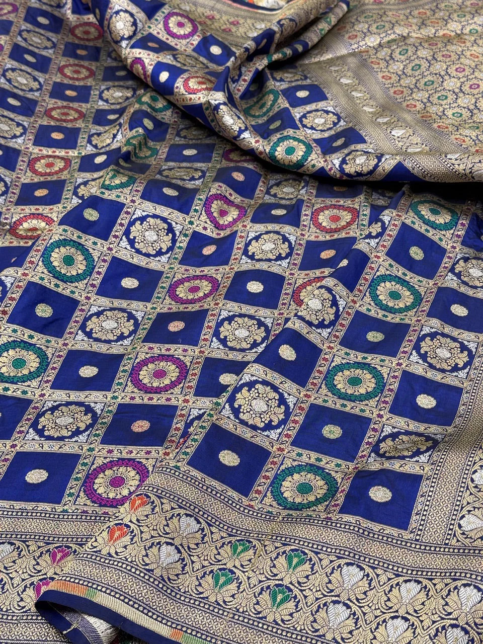 Banarasi Minakari Pure Katan Silk Saree | Pure Silk | Minakari Work | Cutwork Technique | Banarasi Katan Silk Saree - Image 23