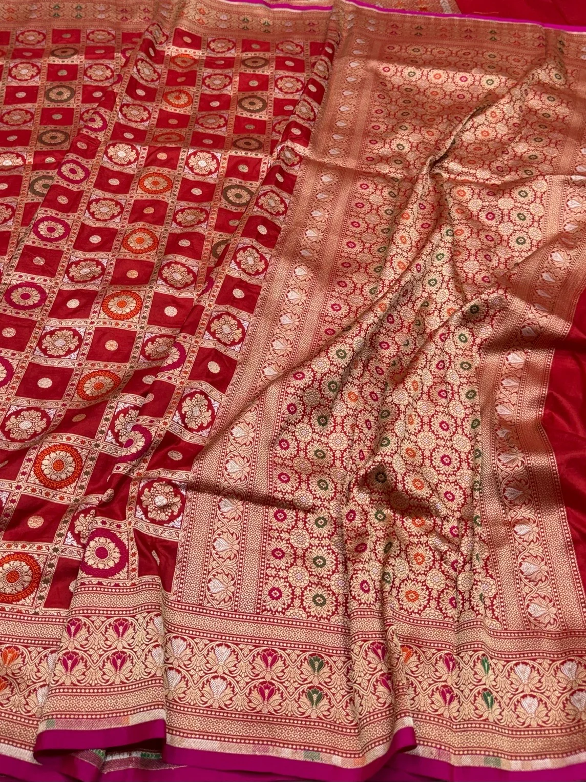 Banarasi Minakari Pure Katan Silk Saree | Pure Silk | Minakari Work | Cutwork Technique | Banarasi Katan Silk Saree - Image 3