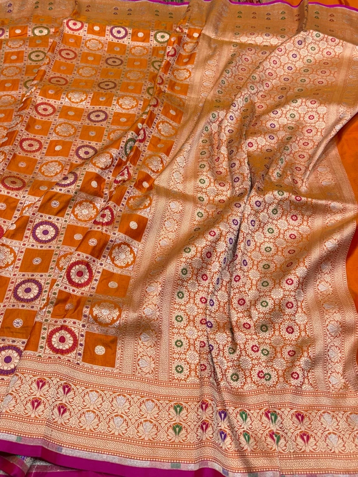 Banarasi Minakari Pure Katan Silk Saree | Pure Silk | Minakari Work | Cutwork Technique | Banarasi Katan Silk Saree - Image 6