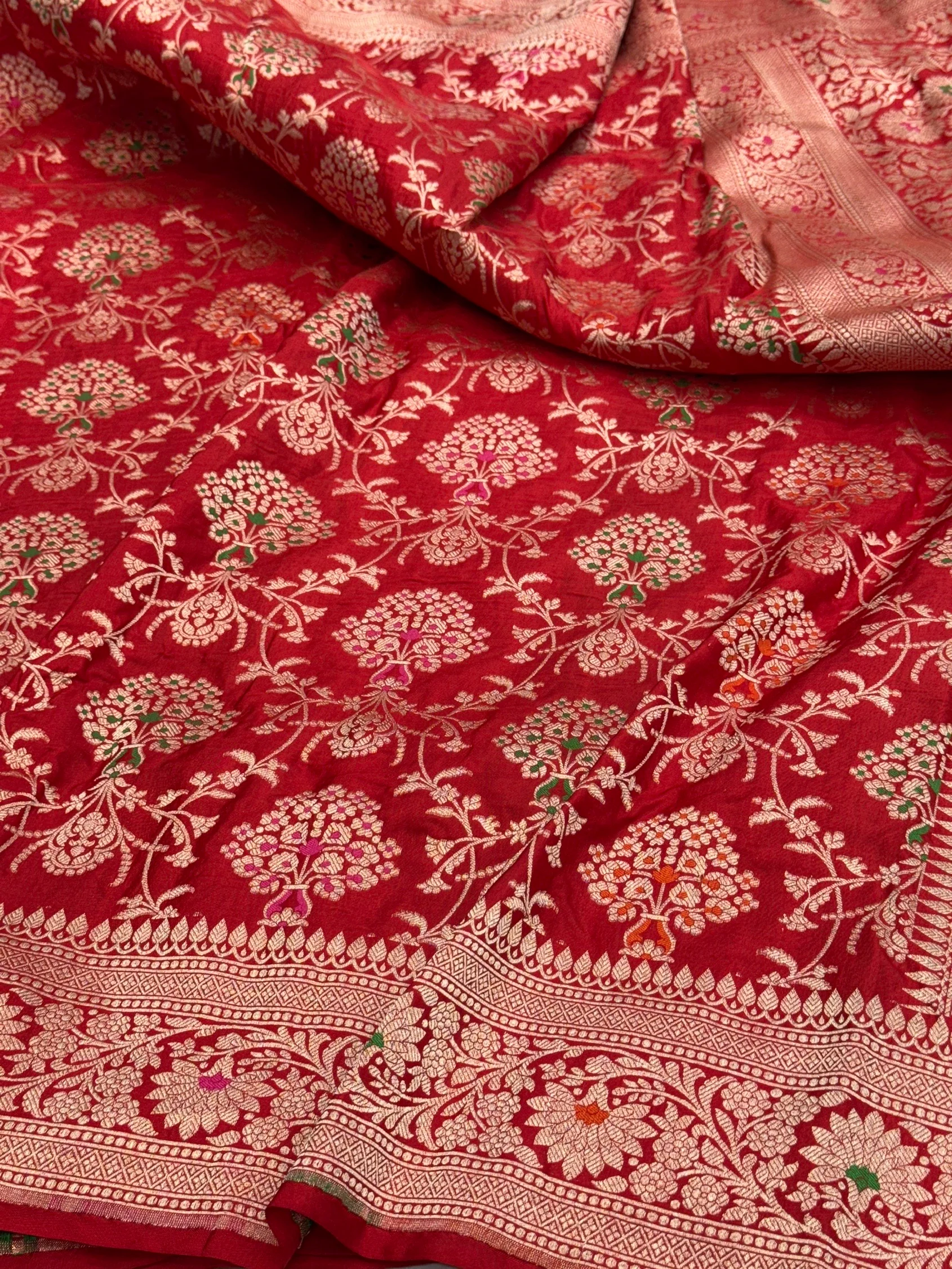 Banarasi Minakari Pure Katan Silk Saree | Pure Silk | Minakari Work | Cutwork Technique | Banarasi Katan Silk Saree - Image 7