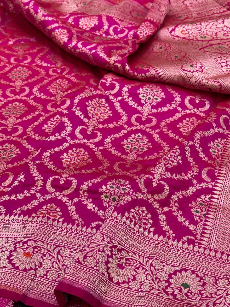 Banarasi Minakari Pure Katan Silk Saree | Pure Silk | Minakari Work | Cutwork Technique | Banarasi Katan Silk Saree - Image 6