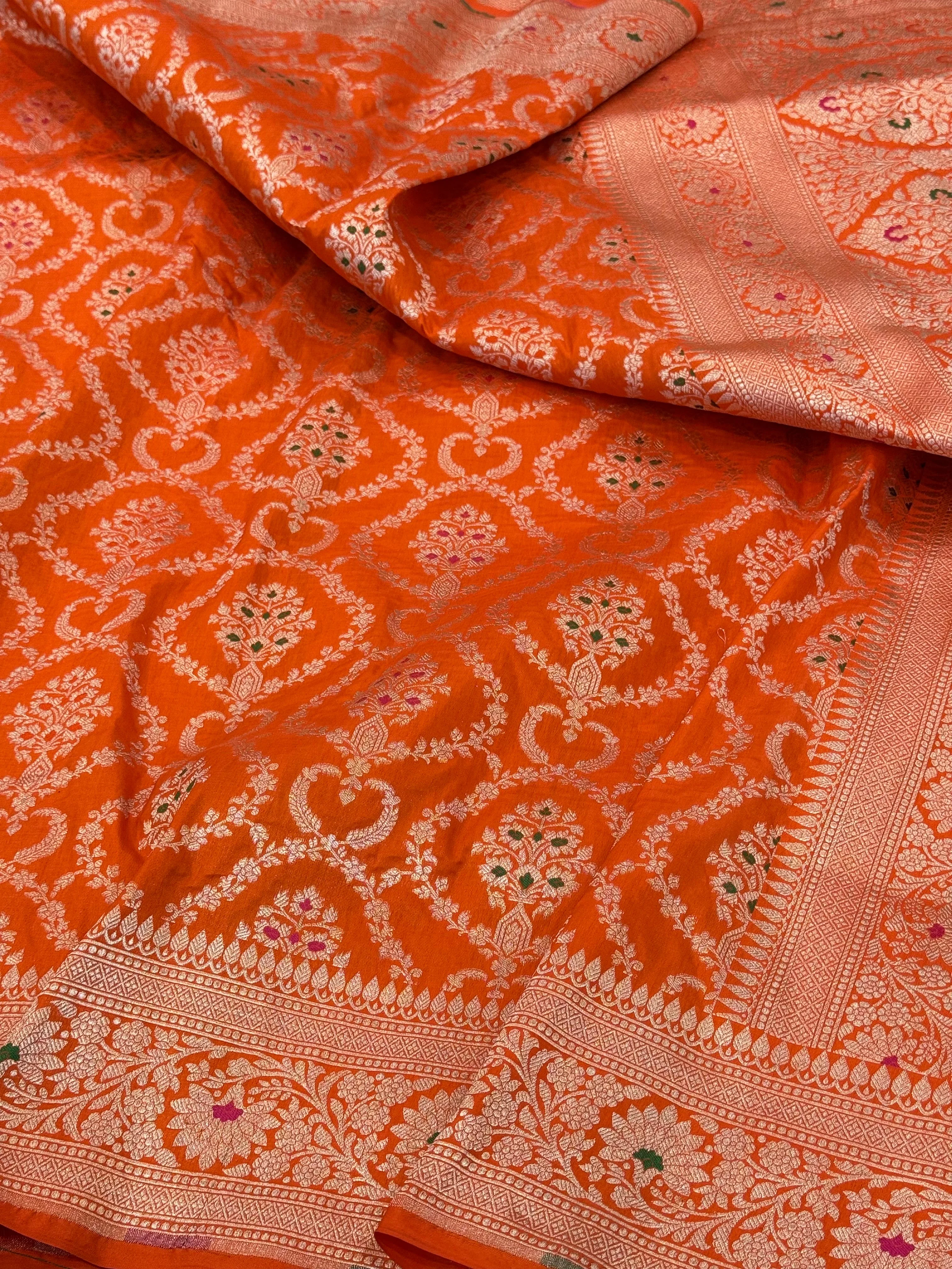 Banarasi Minakari Pure Katan Silk Saree | Pure Silk | Minakari Work | Cutwork Technique | Banarasi Katan Silk Saree - Image 8