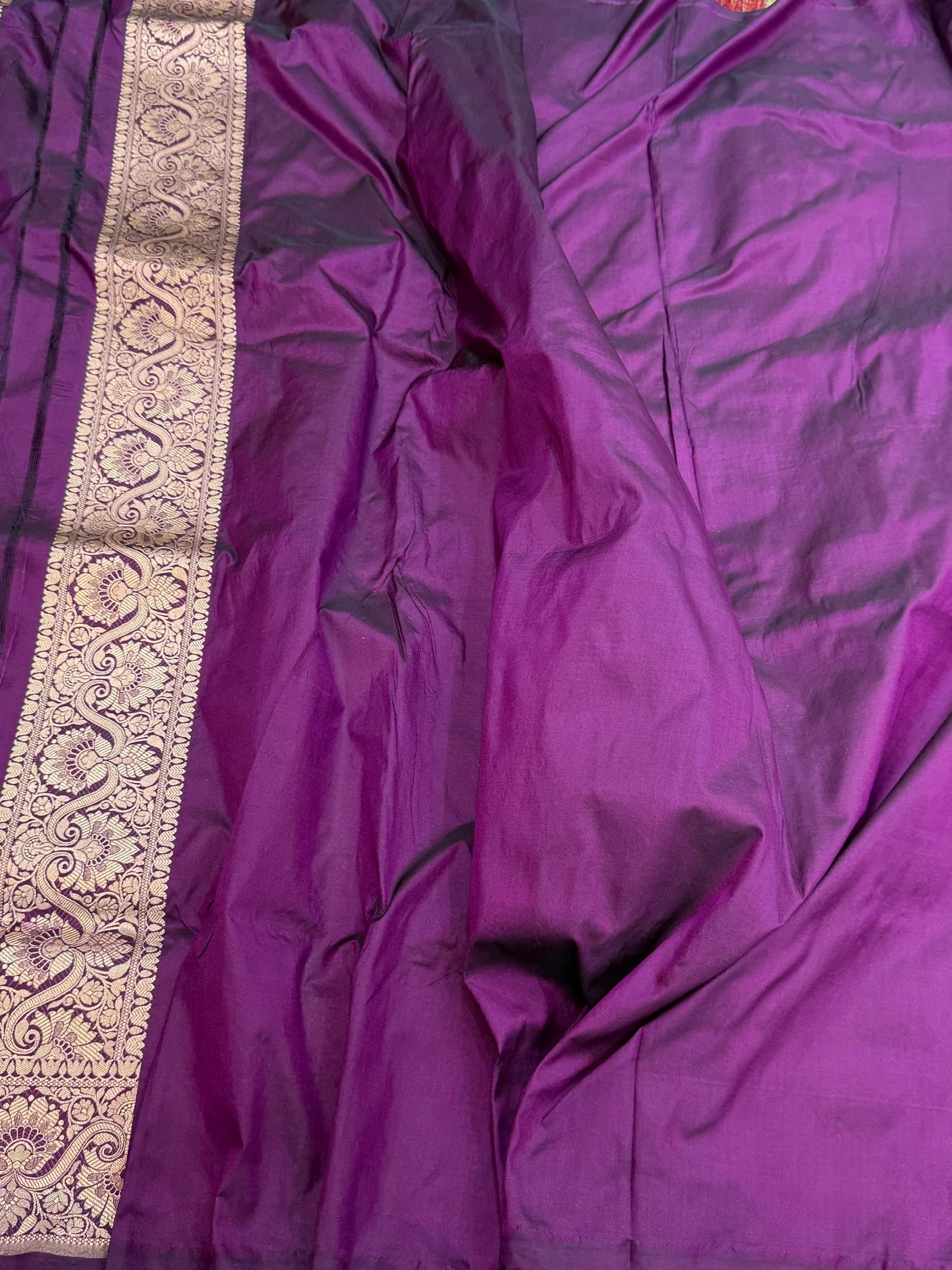 Multicolour Banarasi Pure Silk Saree – Cutwork Weave in 100% Pure Katan Silk - Image 5