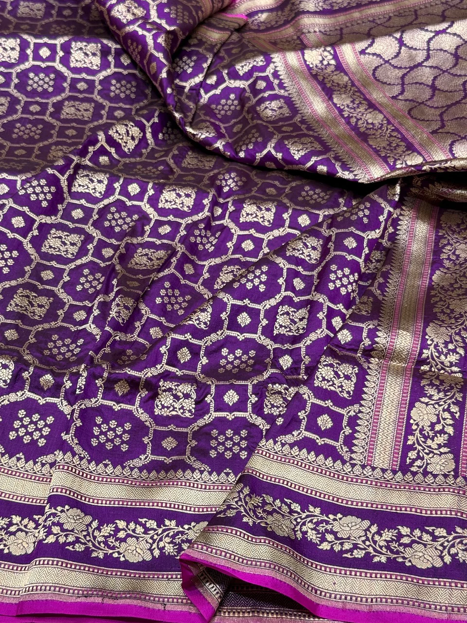 Banarasi Pure Katan Silk Saree | Pure Silk | Cutwork Technique | Banarasi Katan Silk Saree - Image 15