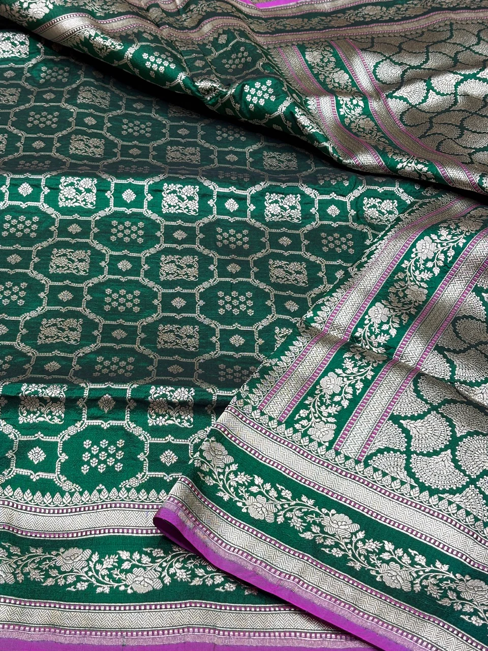 Banarasi Pure Katan Silk Saree | Pure Silk | Cutwork Technique | Banarasi Katan Silk Saree - Image 21