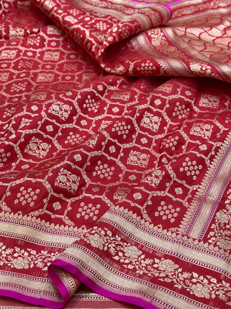 Banarasi Pure Katan Silk Saree | Pure Silk | Cutwork Technique | Banarasi Katan Silk Saree - Image 9