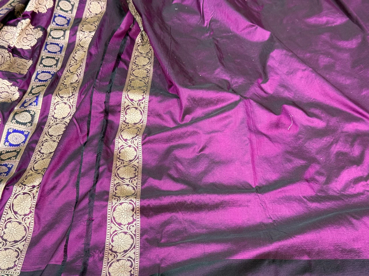 Multicolour Banarasi Pure Silk Saree – Cutwork Weave in 100% Pure Katan Silk - Image 10