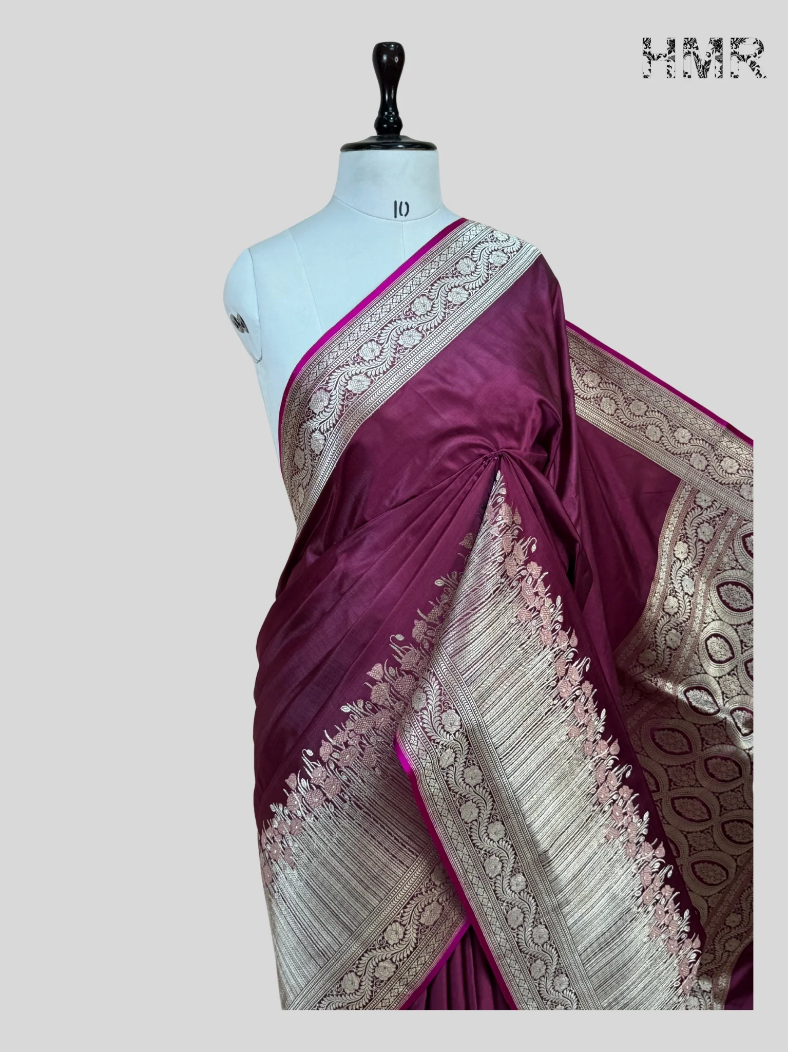 Handwoven Pure Banarasi Satin Silk Saree – Kadwa Weave | 100% Pure Satin Silk | Authentic Banaras Handloom - Image 5