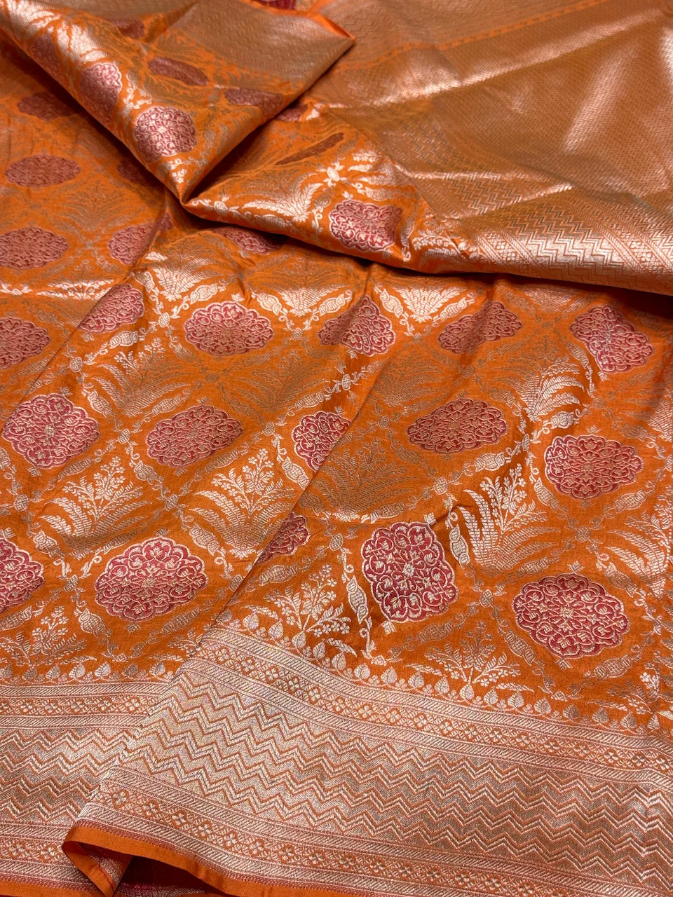 Banarasi Minakari Pure Katan Silk Brocade Saree – Rich Traditional Brocade Weave - Image 8