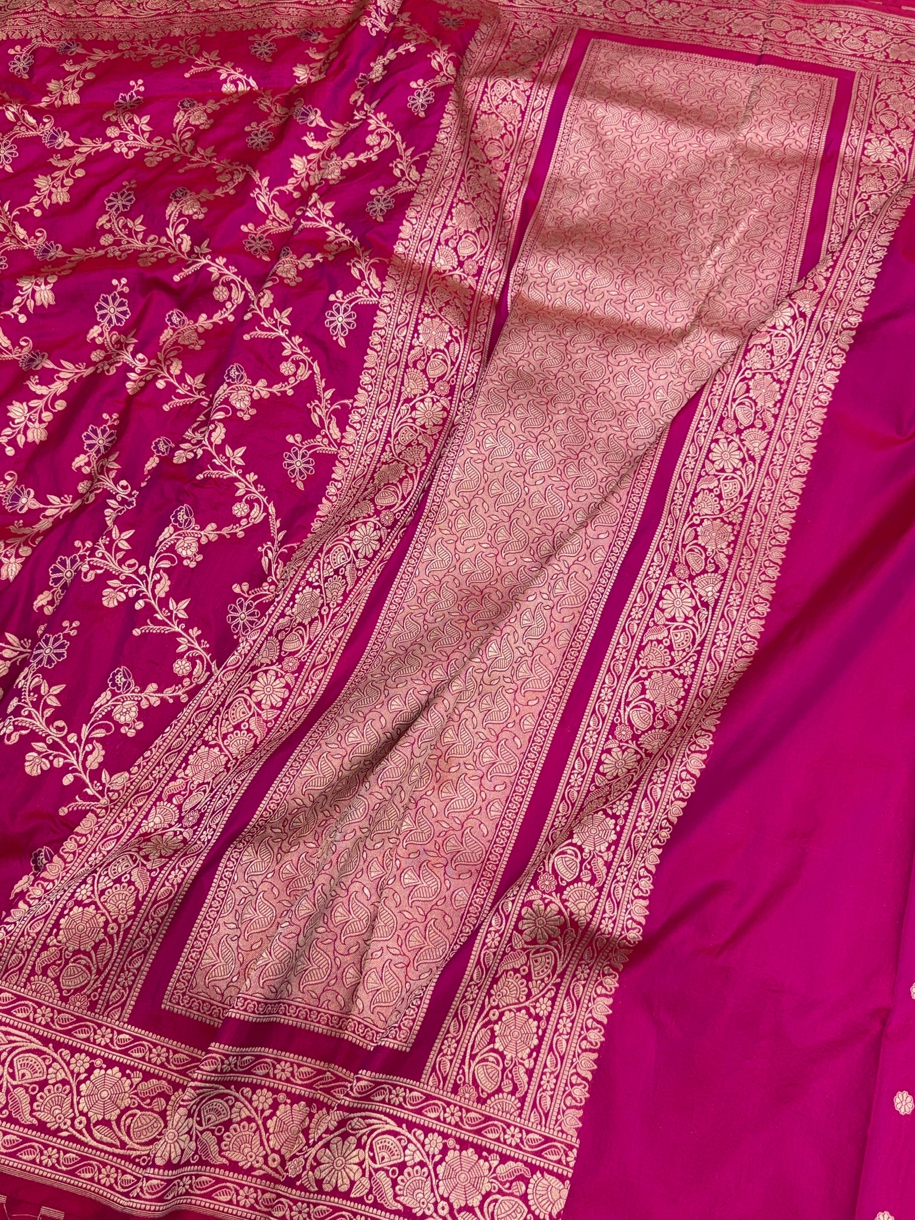 Banarasi Minakari Pure Katan Silk Saree | Pure Silk | Minakari Work | Cutwork Technique | Banarasi Katan Silk Saree - Image 10