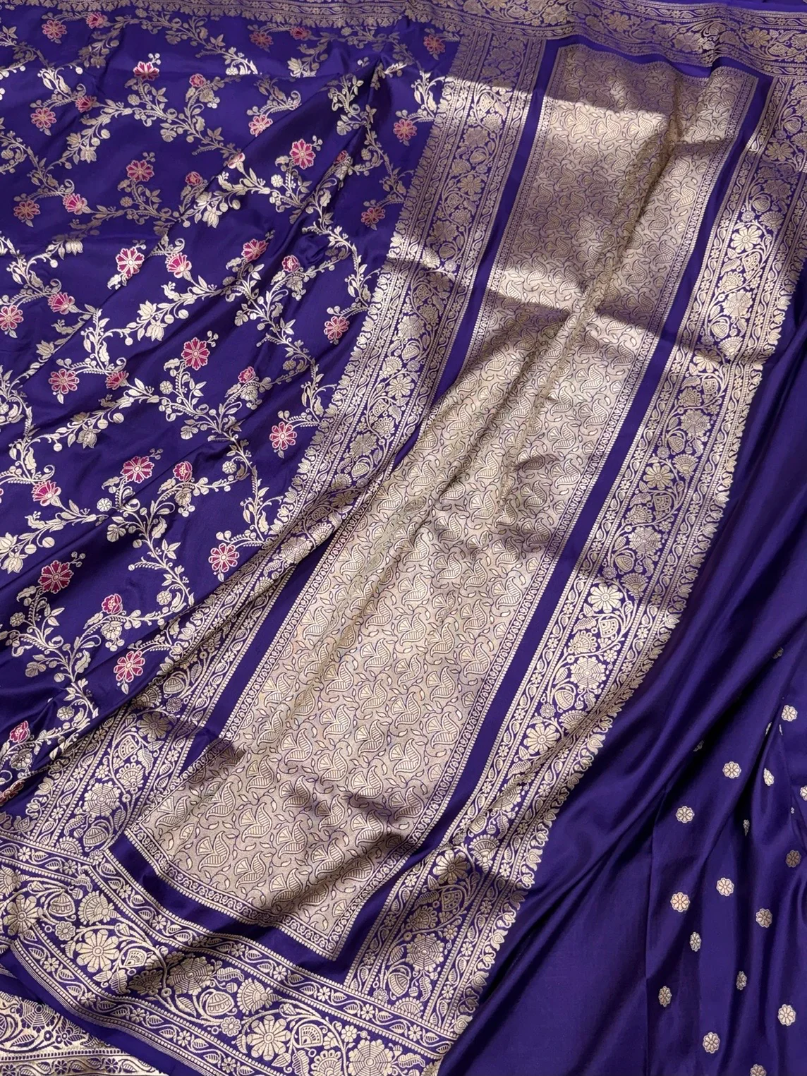 Banarasi Minakari Pure Katan Silk Saree | Pure Silk | Minakari Work | Cutwork Technique | Banarasi Katan Silk Saree - Image 7