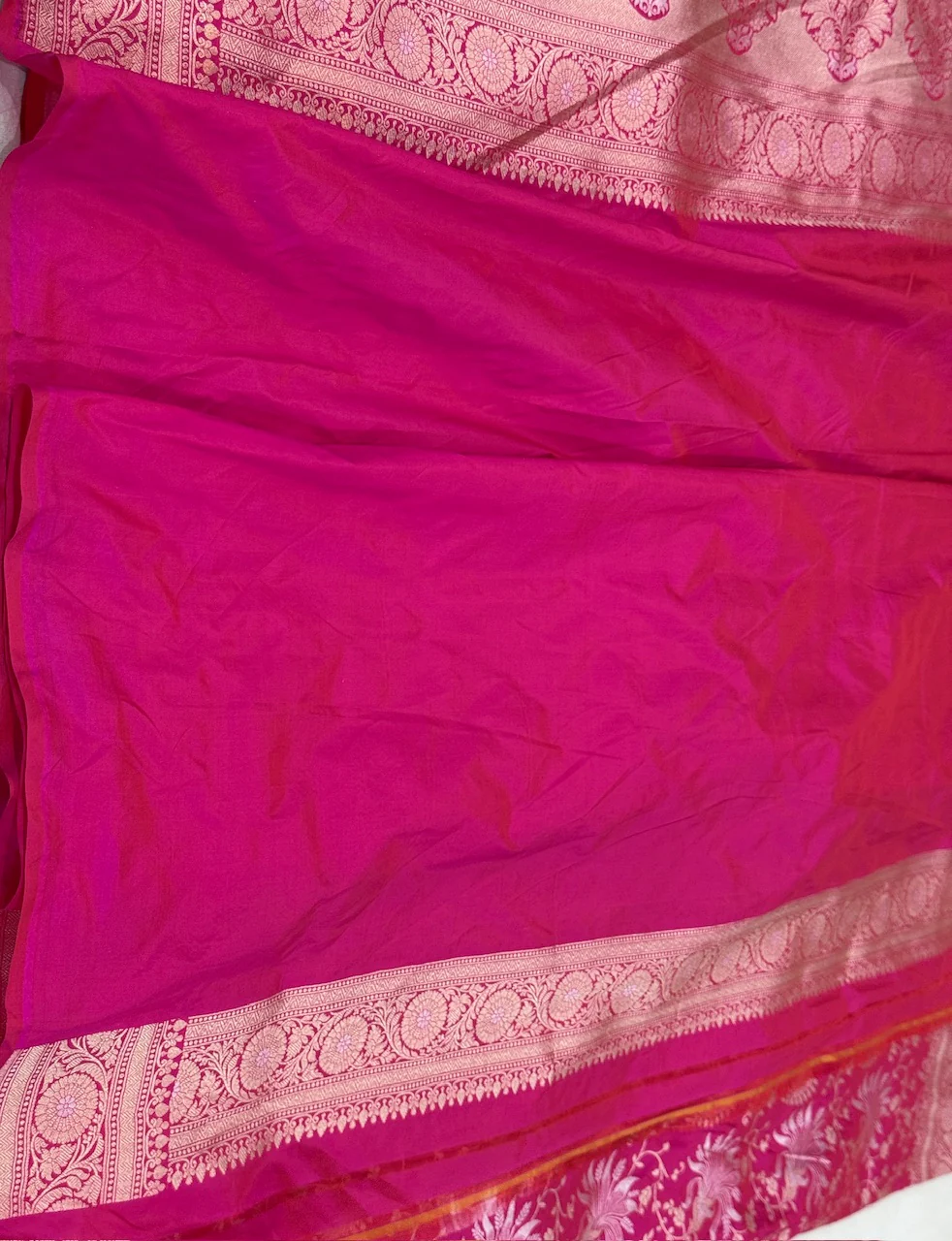 Banarasi Sona Rupa Pure Silk Saree – Gold & Silver Zari Cutwork in Pure Katan Silk - Image 2