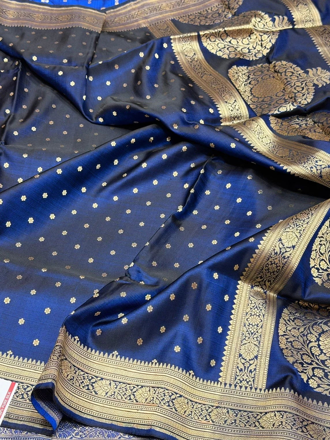 Banarasi Vintage Pure Satin Silk Saree - Image 4