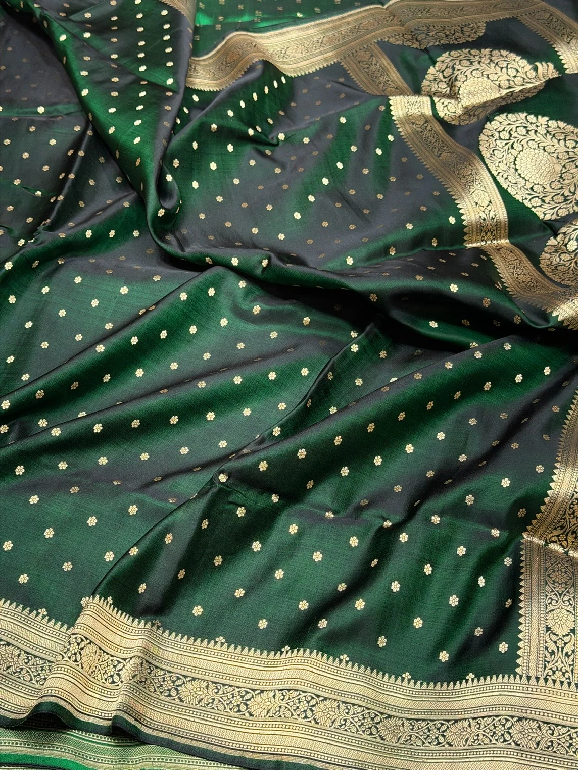 Banarasi Vintage Pure Satin Silk Saree - Image 7