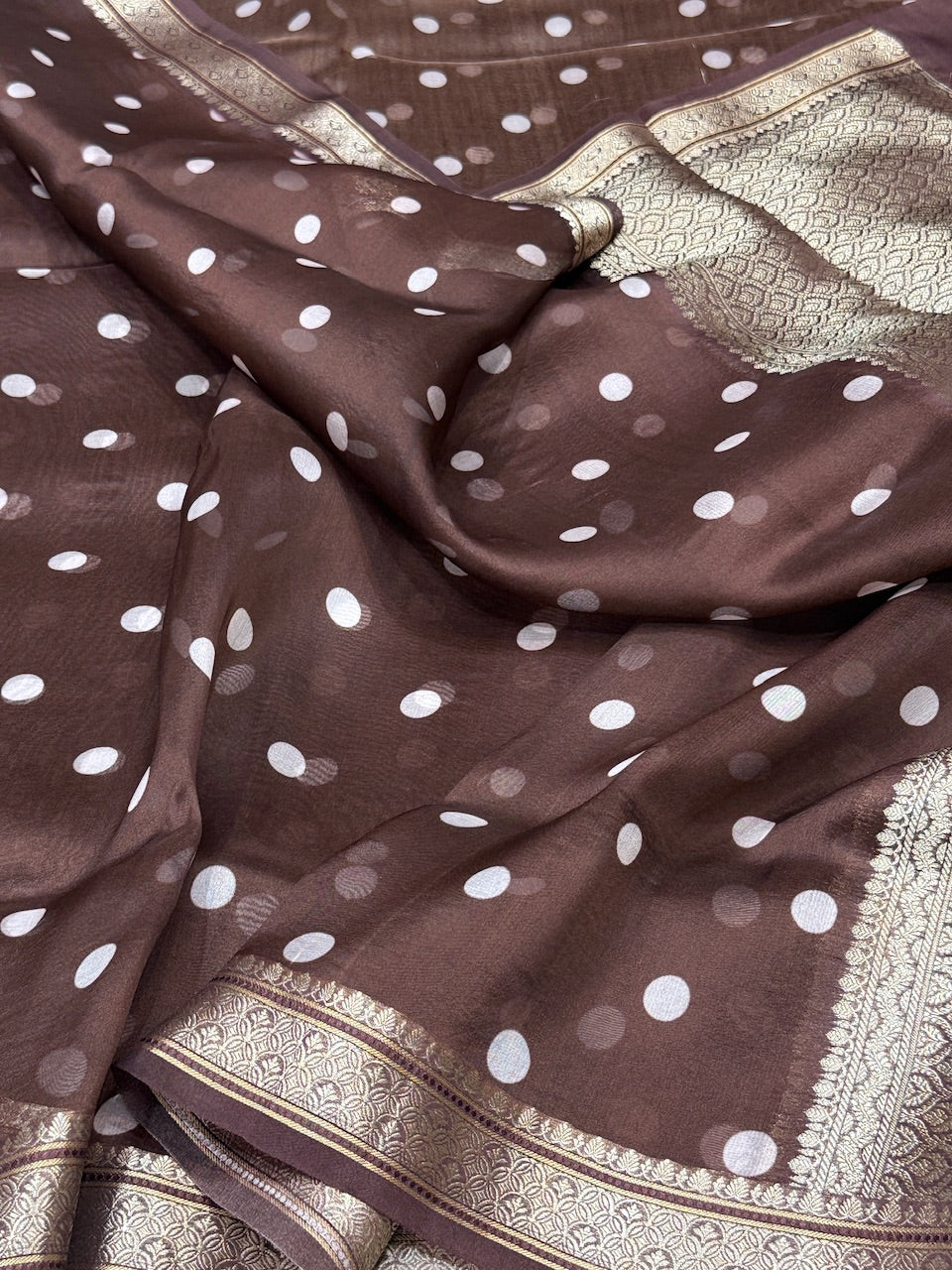 Printed Pure Banarasi Organza Silk Saree - Image 3